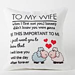 To My Wife Printed Cushion