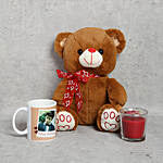 Personalised Mug Teddy Bear and Candle Gift Combo