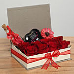 Red Roses and Heart Shaped Chocolate Hamper
