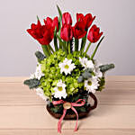 Exotic Red and White Flower Arrangement