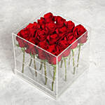 Red Rose Arrangement in Acrylic Base