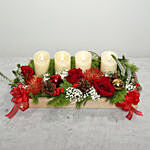 Red Roses and LED Candles Arrangement