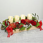 Red Roses and LED Candles Arrangement