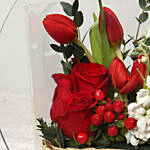 Roses and Tulips Flower Arrangement