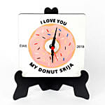 Personalised Donut MDF Table Clock