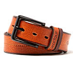 Men Genuine Leather Belt with Saddle Stitch
