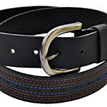 Men Genuine Leather Belt with Multicolor stitches