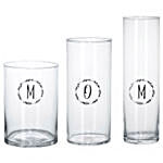 Set of 3 Personalised Elegant Glass Vases