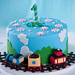 Train Theme Cake For 1st Birthday 3 Kg Red Velvet Flavour