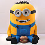 Lovable Minion With A Burger Cake 3 Kg Chocolate Flavour