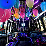Royal Black Limousine Experience With Balloon Decor