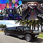 Royal Black Limousine Experience With Balloon Decor