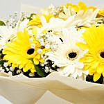 White and Yellow Gerbera Bouquet