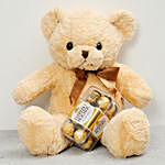 Light Brown Teddy Bear and Chocolates