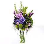 Roses and Hydrangea Mixed Flowers In Vase
