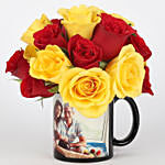 Red Yellow Roses in Personalised Mug