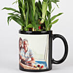 Lucky Bamboo In Personalised Black Mug