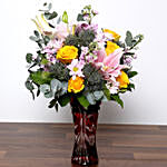 Soft Hued Mixed Flower Vase