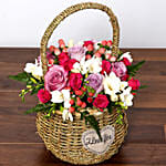 Mixed Bright Flower Basket