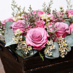 Purple and Pink Roses Basket