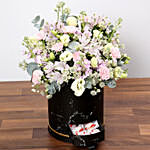 Pink and White Floral Box With Chocolates
