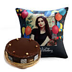 Birthday Balloon Cushion and Choco Hazelnut Cake