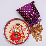 Designer Rakhi Thali Combo With Almonds