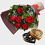 Admirable Red Roses and Godiva Chocolates