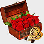 Box of Red Roses and Godiva Chocolates