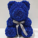 Artificial Dark Blue Roses Teddy