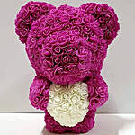 Artificial Roses Saturated Pink Heart Teddy