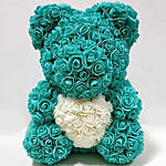 Artificial Roses Sky Blue Heart Teddy