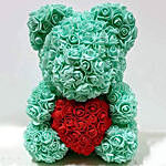 Artificial Roses Turquoise Heart Teddy