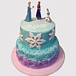 2 Layered Frozen Theme Truffle Cake