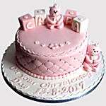 Designer Pink Christening Truffle Cake