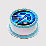 Minecraft Blue Arrow Truffle Photo Cake
