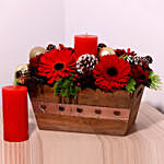 Wooden Basket Flower Arrangement