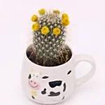 Cactus Plant in Cow Design Mug