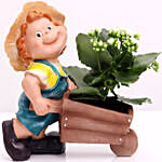 Kalanchoe Plant in Cute Baby Cart Pot