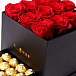 Forever Red Roses With Rochers In Box