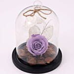 Purple Forever Rose In Glass Dome