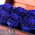 6 Blue Forever Roses In Treasure Box