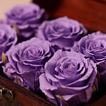 6 Purple Forever Roses in Treasure Box