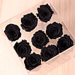 9 Forever Black Roses