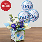 Glass Vase Arrangement with Free Balloons