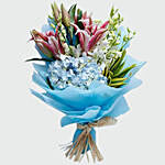 Oriental Lilies Bouquet and Personalised Mug