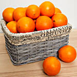 Wooden Basket Of Oranges- 5 kgs