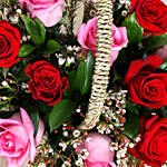 Red and Pink Roses Mini Basket