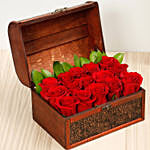 Red Roses Arrangement with Love Cake