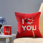 I Love You Coffee Mug & Cushion Combo